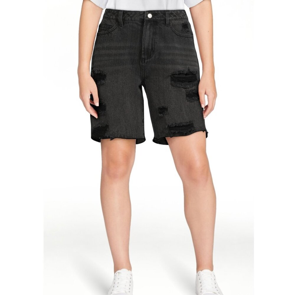Juniors’ No Boundaries 100% Cotton  90s Boyfriend Denim Shorts Black Size 11 NWT